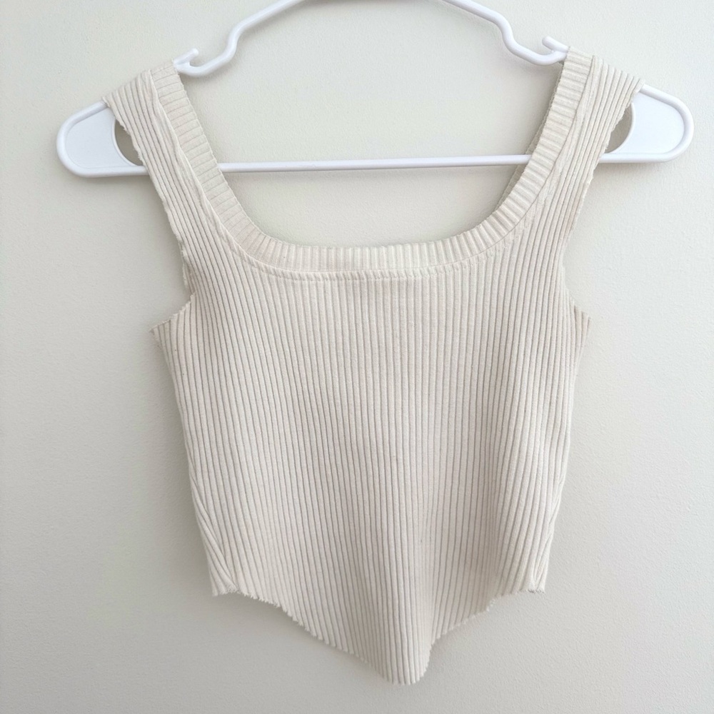 Mimosa Top - M - Off White Ruffle Pattern